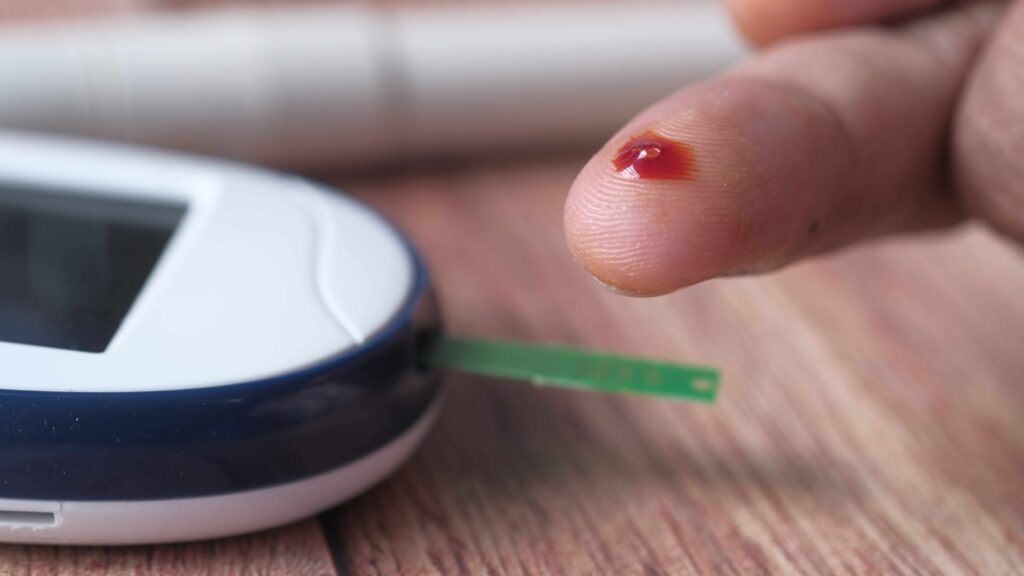 Glucometer displaying blood sugar levels for effective diabetes management