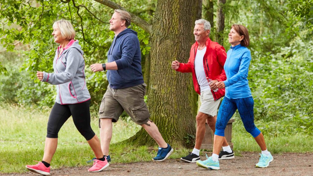 Man walking outdoors as a part of physical activity for better diabetes management