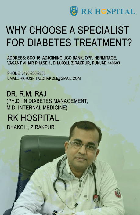 Dr. R.M. Raj (Ph.D. in Diabetes Management, M.D. Internal Medicine)